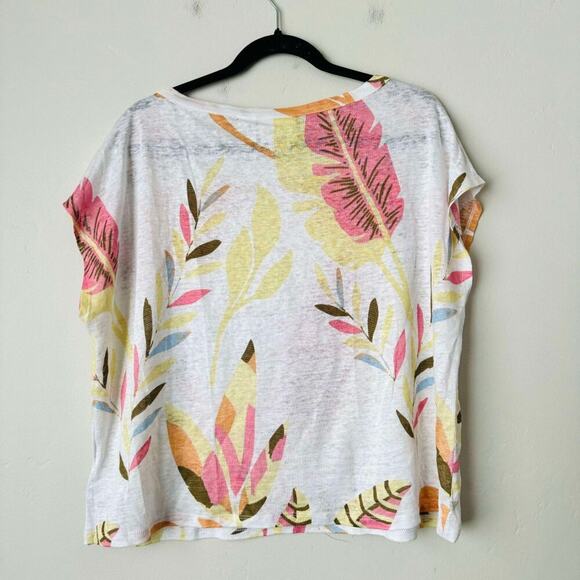 Cynthia Crowley Pink and Organe Floral Embroidered Women's Blouse SIze Large - Picture 5 of 8